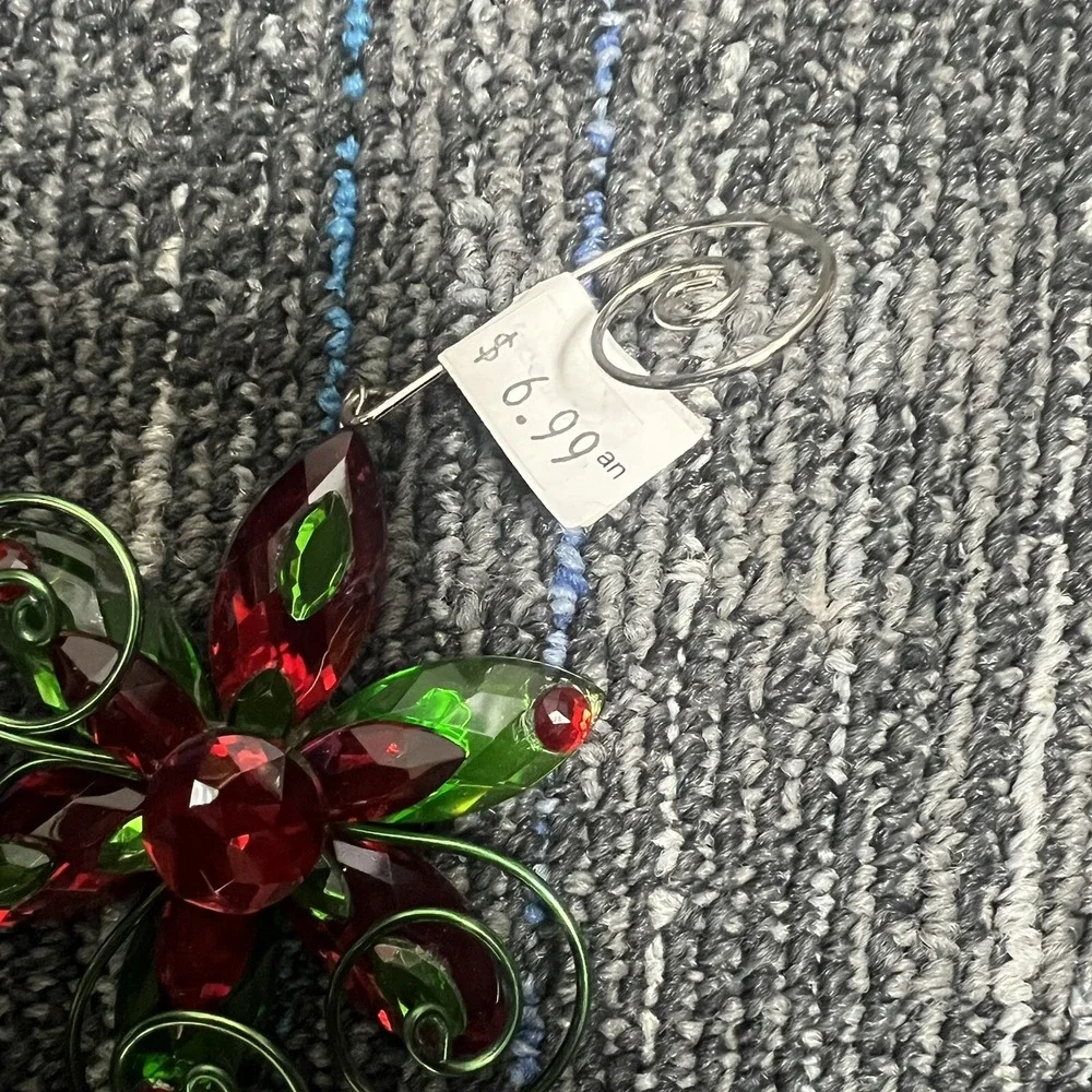 5 Pc Acrylic Christmas Flower Candle Ring Wreaths Mission Gallery‎ New 2012